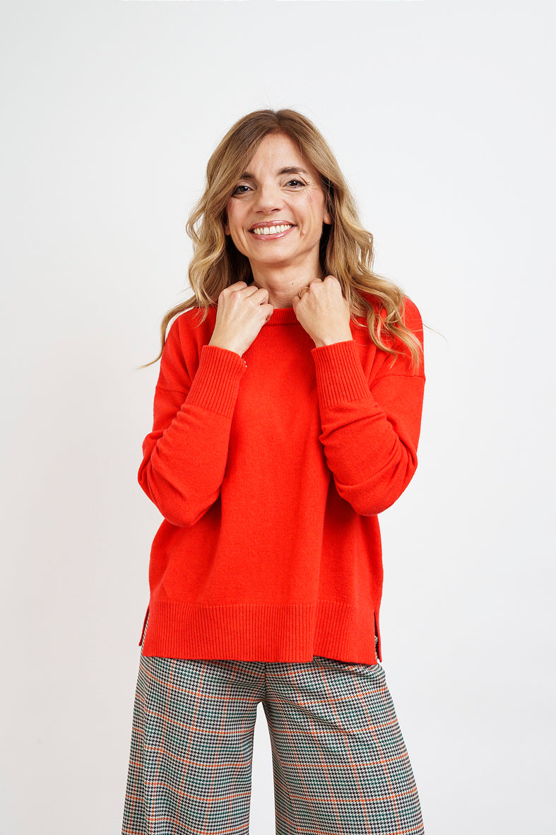 MATILDA CREW NECK in 100% cashmere pumpkin