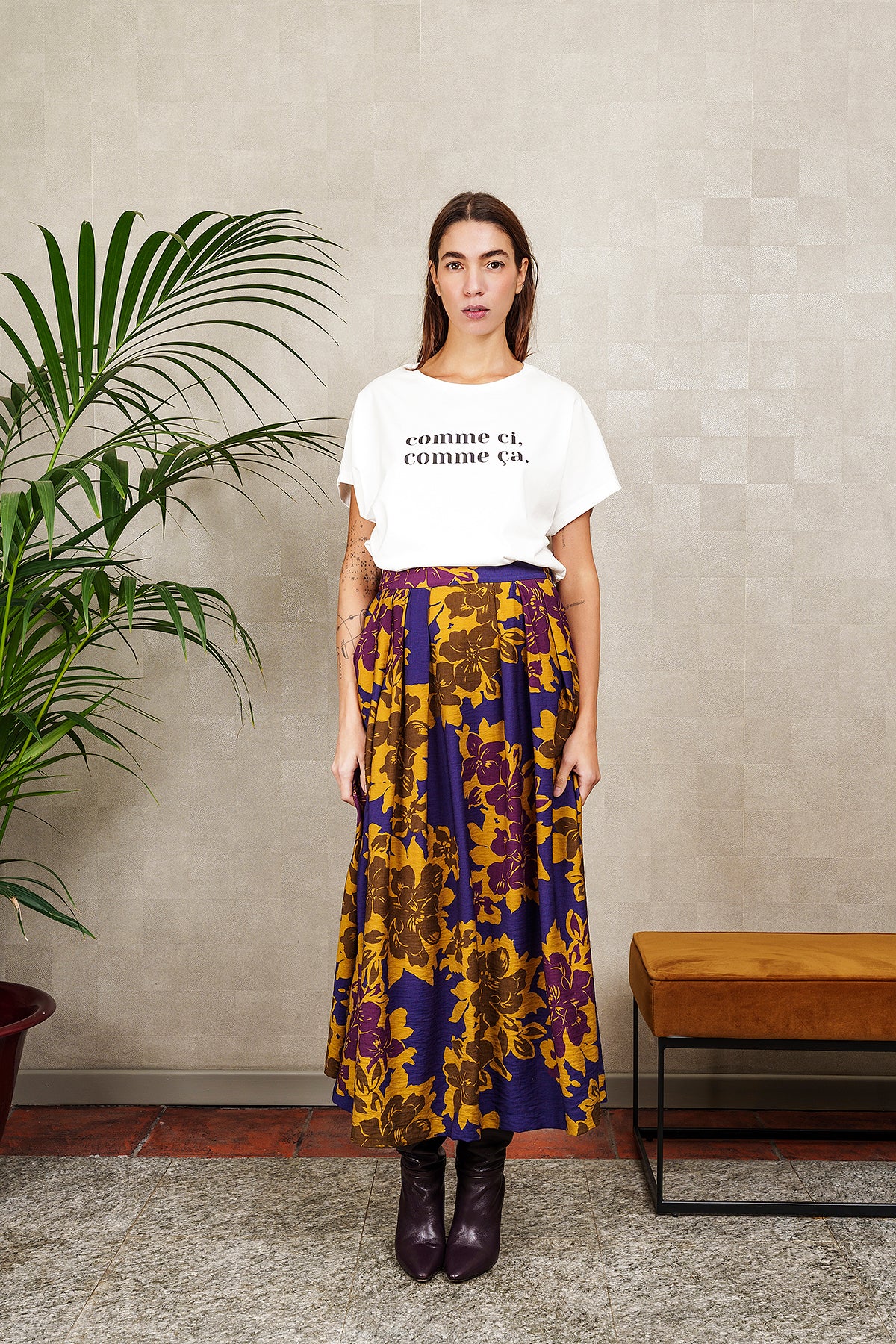 TATI LONG FLORAL SKIRT