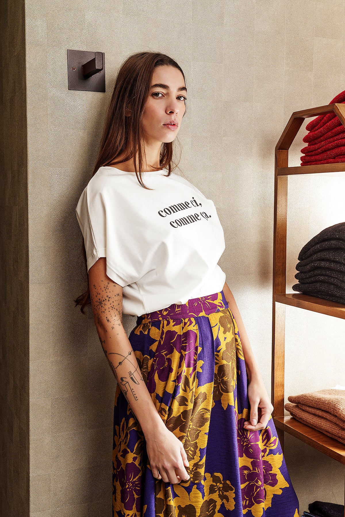 TATI LONG FLORAL SKIRT