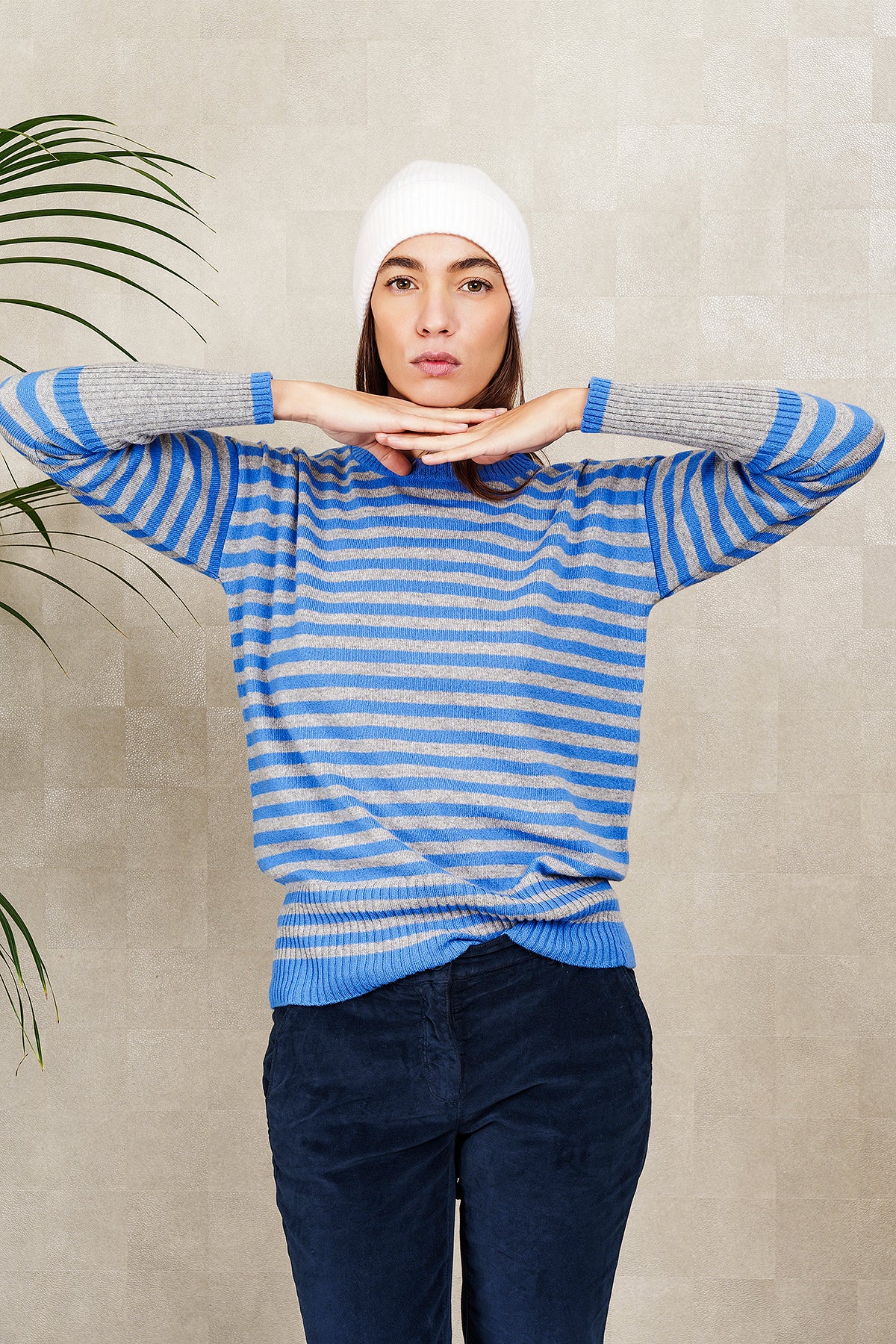 Berretto a coste in cashmere - unisex