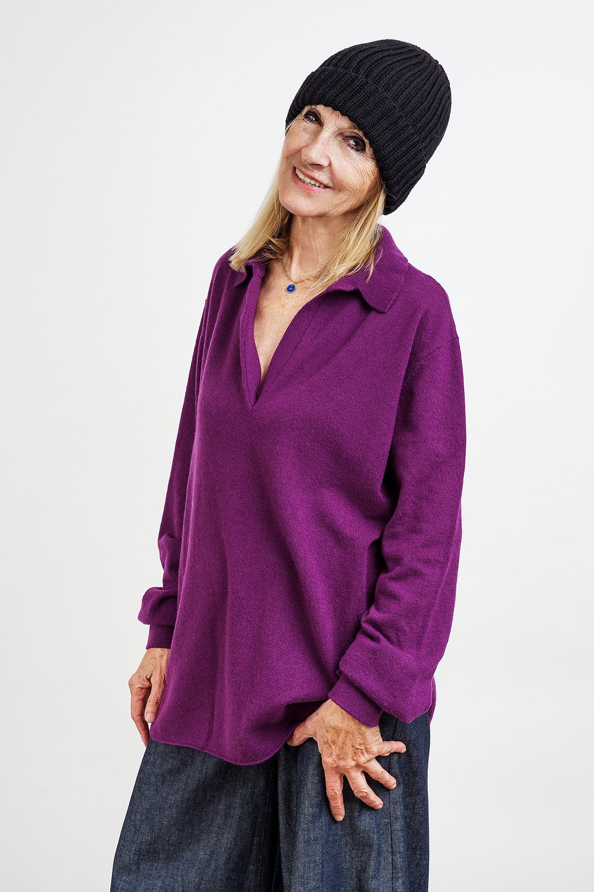 Black RIBBED HAT