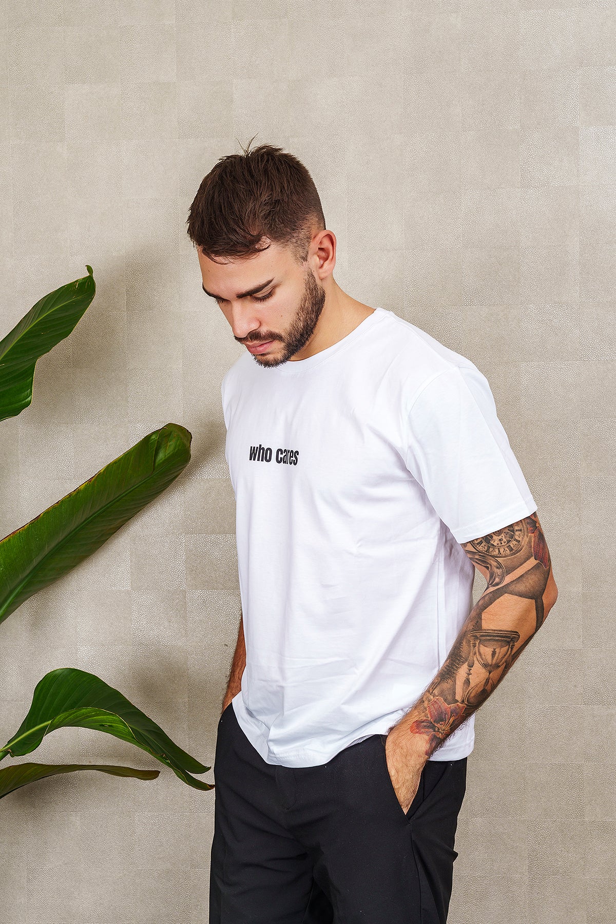 T-SHIRT WHO CARES bianca, UNISEX