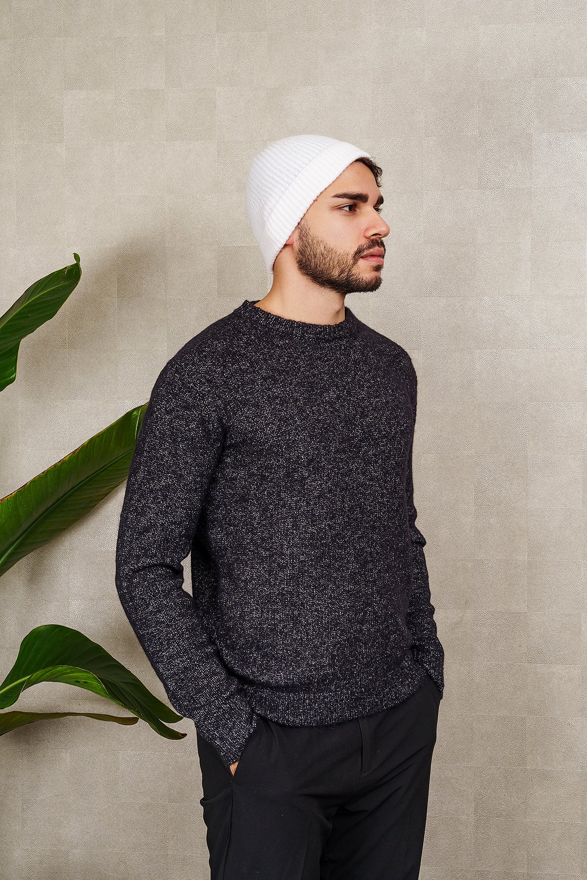 Berretto a coste in cashmere - unisex