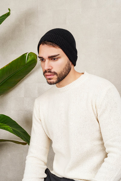 Berretto a coste in cashmere - unisex