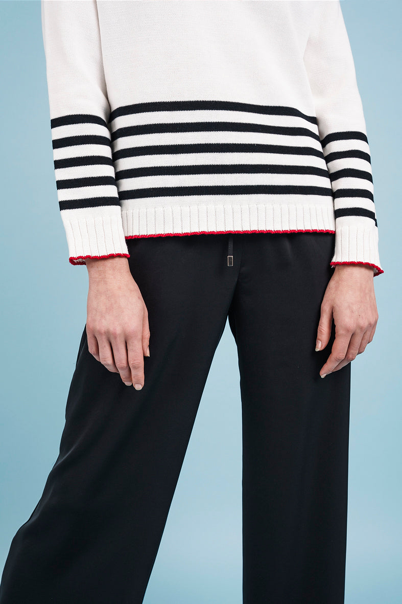 MARINIERE SWEATER - ivory and black