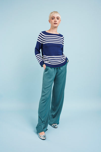 MARINIERE SWEATER - dark blue and ivory