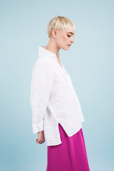 AURORA white linen SHIRT