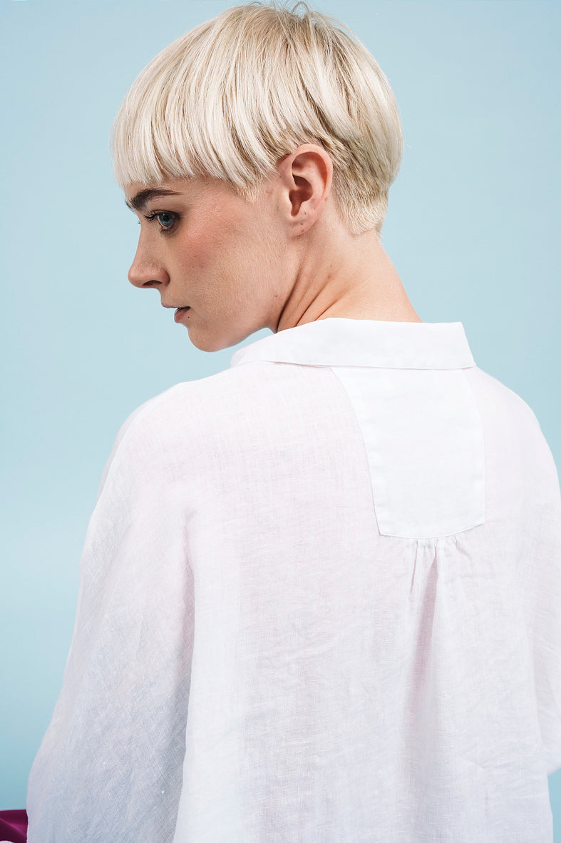 AURORA white linen SHIRT