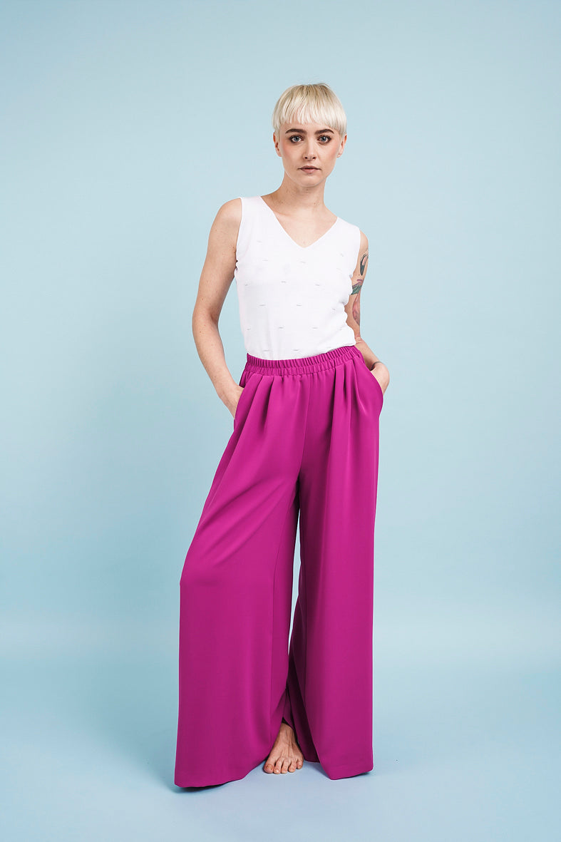 WIDE cyclamen TROUSERS