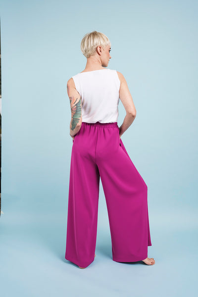 WIDE cyclamen TROUSERS