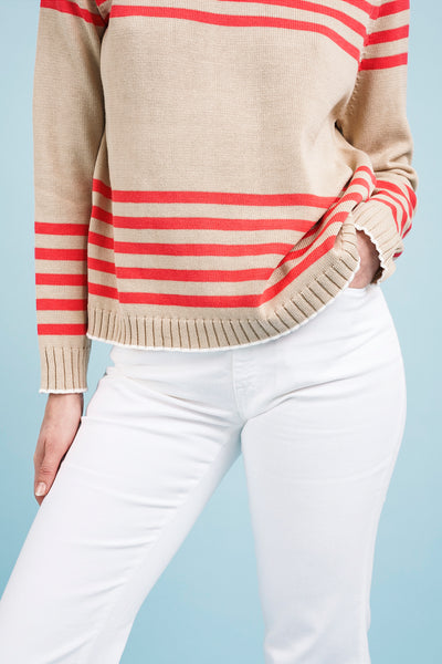 MARINIERE SWEATER - sand and coral