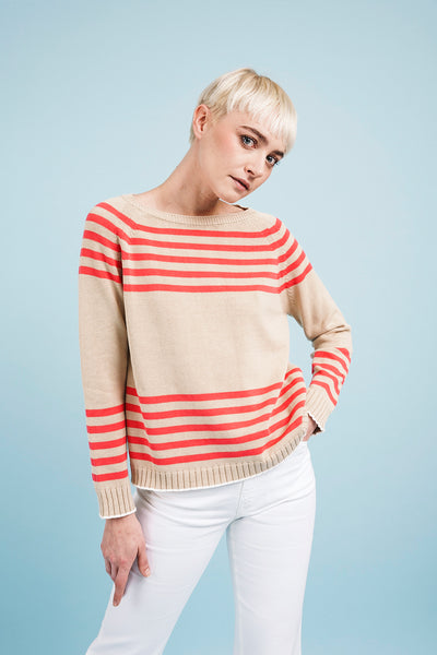 MARINIERE SWEATER - sand and coral