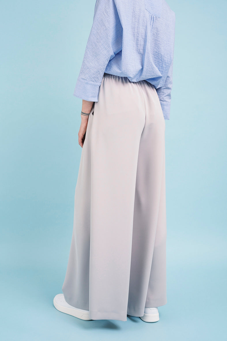 WIDE TROUSERS pearl grey