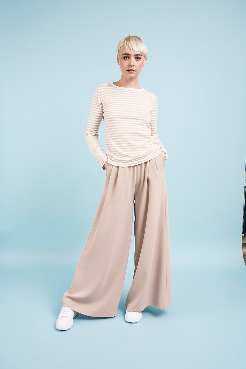 NEW SOLARIA SWEATER - Ivory and beige