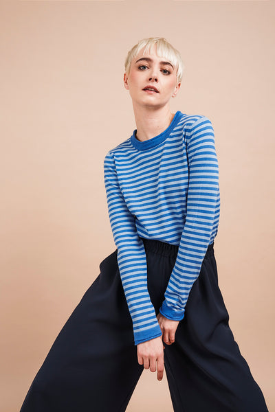 SOLARIA JUMPER - Light blue melange and blue