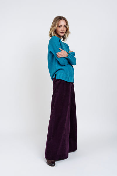 TETI CREWNECK TURQUOISE SWEATER in ecocashmere