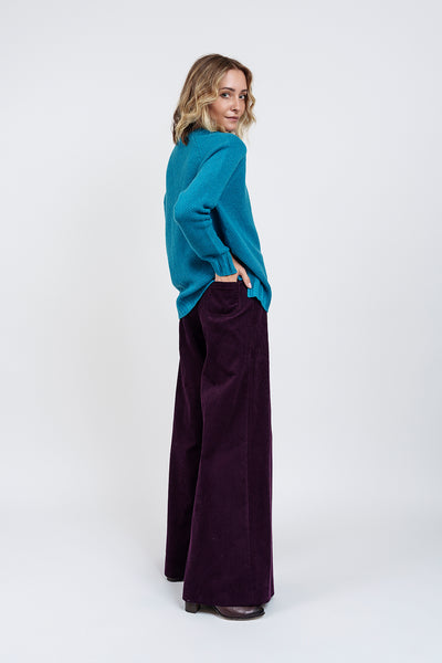 TETI CREWNECK TURQUOISE SWEATER in ecocashmere