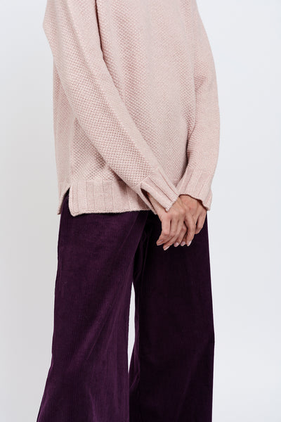 TETI PINK TURTLENECK SWEATER in ecocashemere