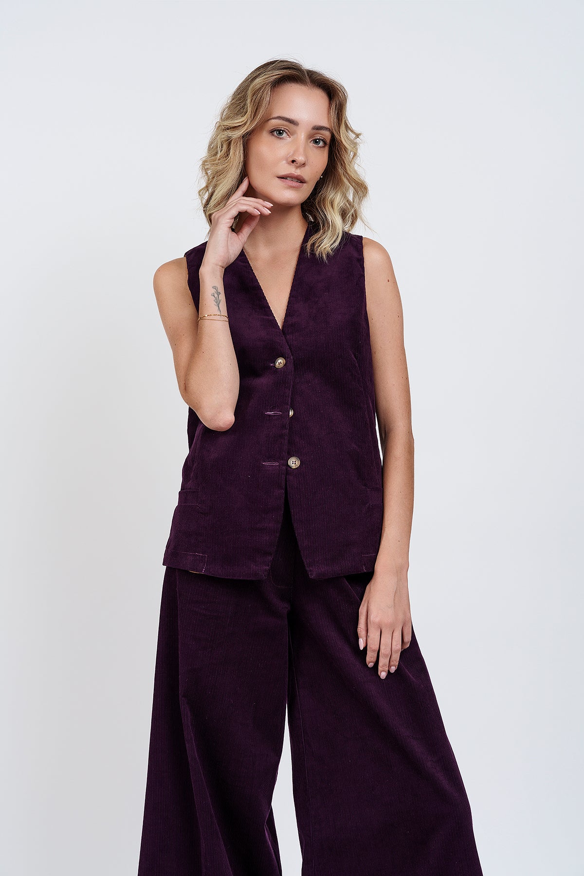 Plum velvet waistcoat