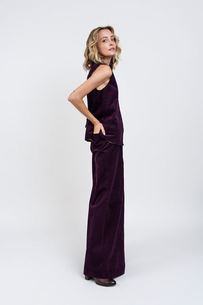 Plum velvet waistcoat