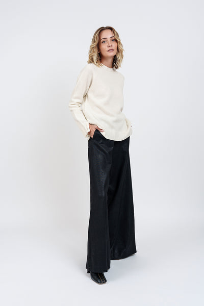 TETI IVORY CREWNECK SWEATER in ecocashmere