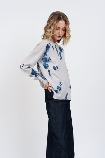 POP FANTASY PULLOVER pearl gray and blue