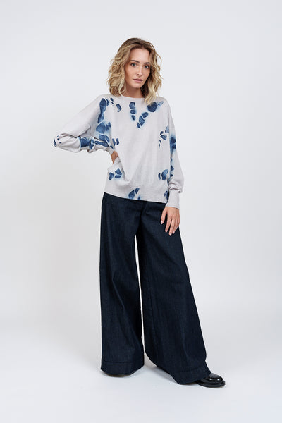POP FANTASY PULLOVER pearl gray and blue