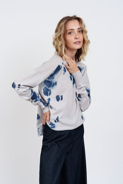 POP FANTASY PULLOVER pearl gray and blue