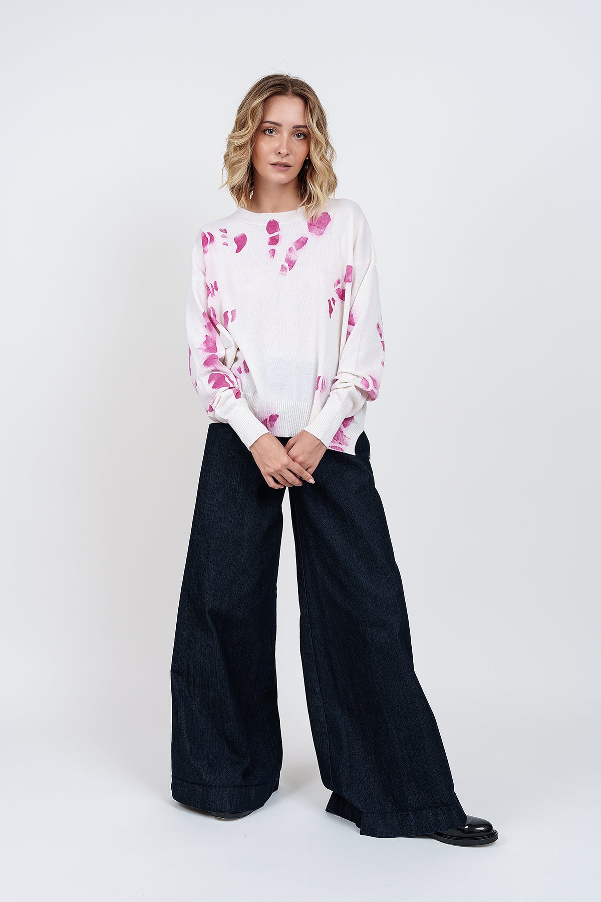 PULL POP FANTASY avorio e fucsia