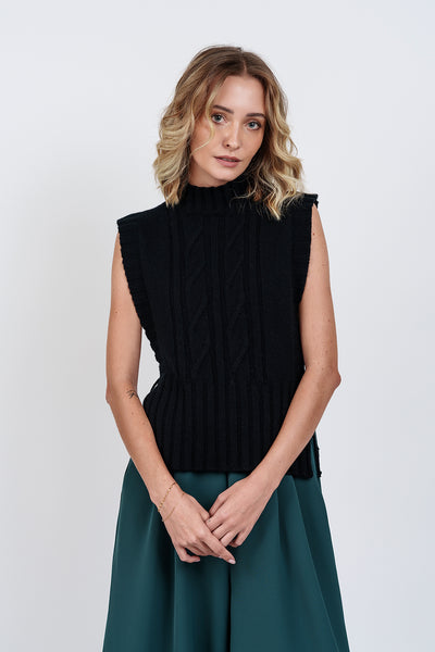 DAVANTINO BLACK BRAIDS in wool and cashmere