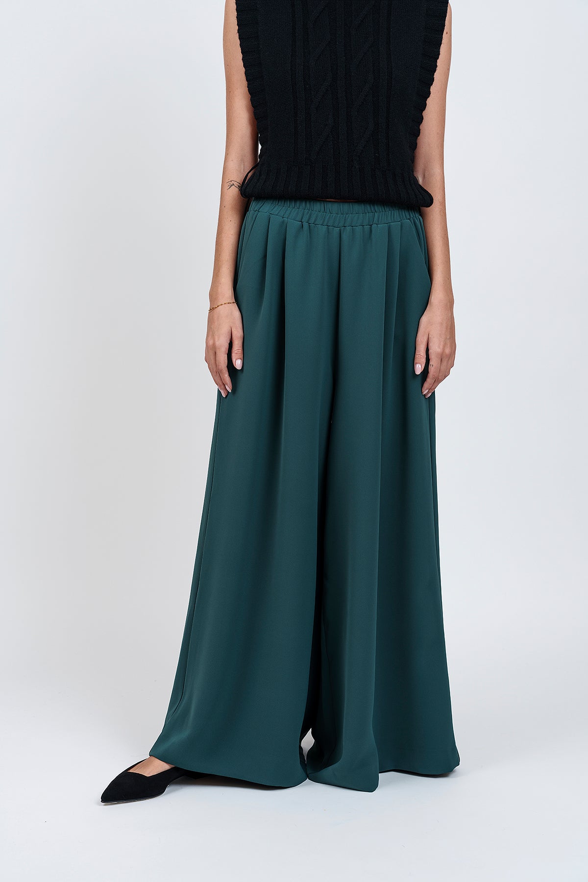 WIDE TROUSERS - green 