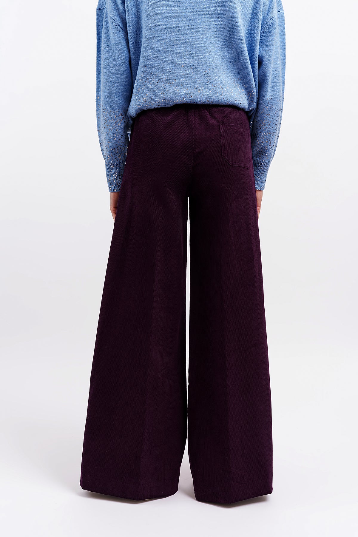 Must have trousers in plum velvet