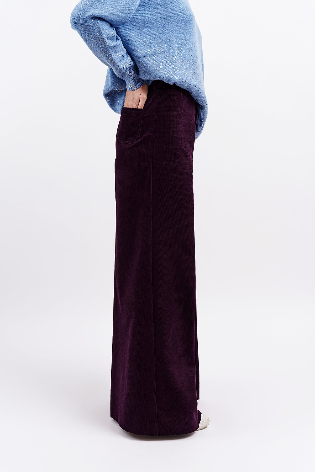 Must have trousers in plum velvet