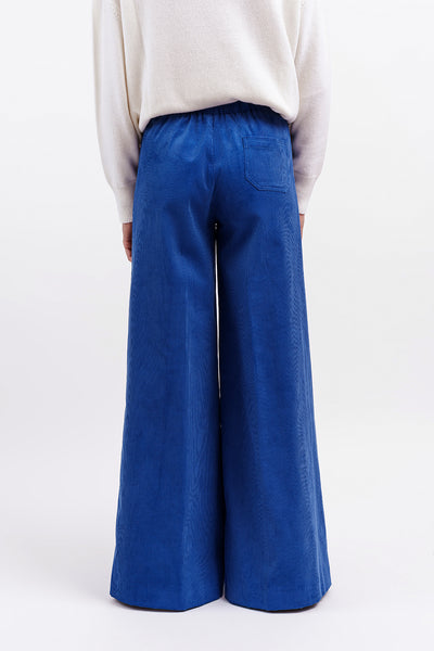 Pantalone must have in velluto fiordaliso