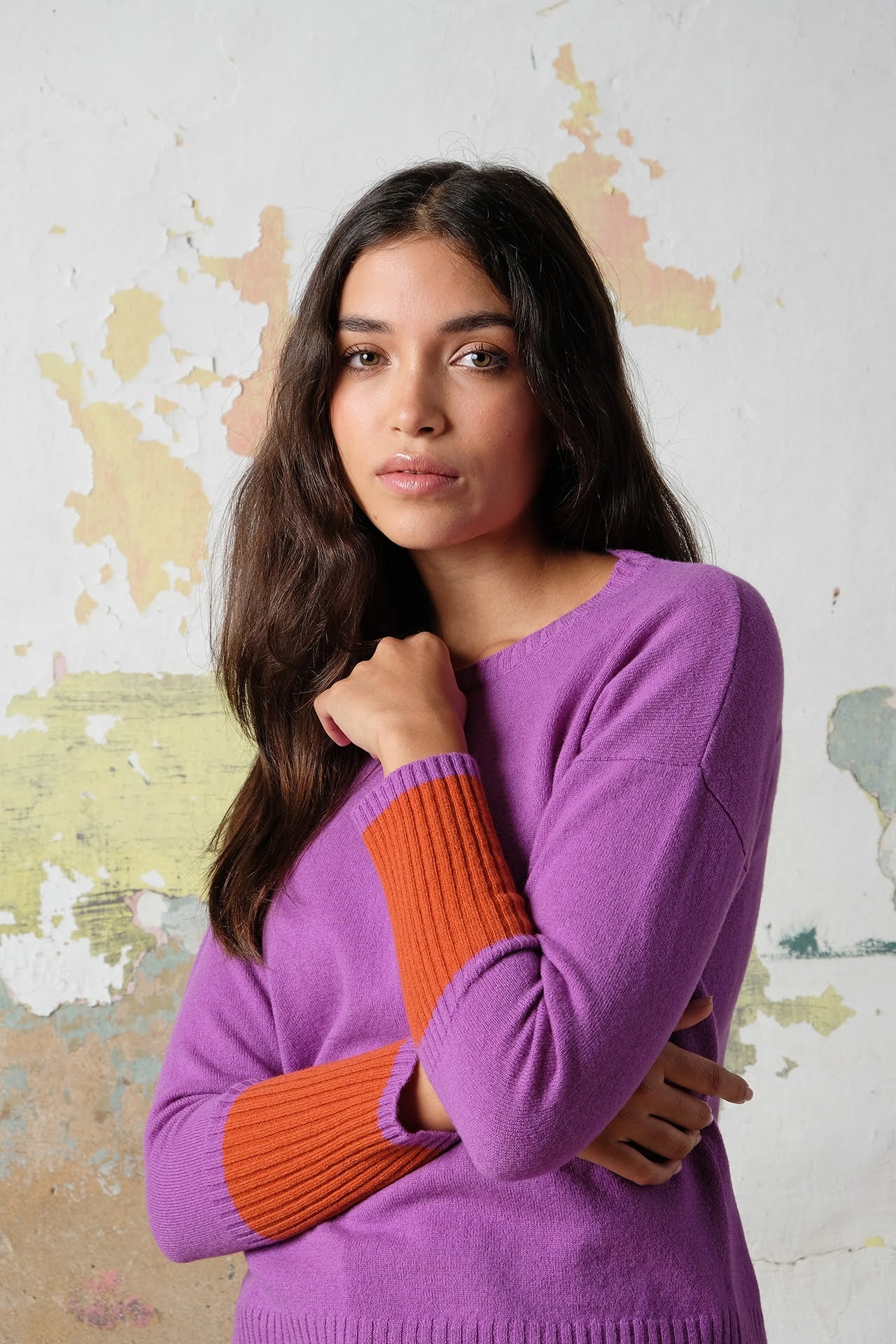 HERMIONE SWEATER cyclamen and tabasco