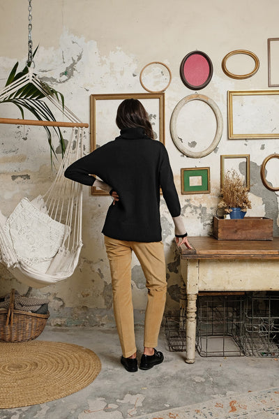 ANTIOPE SWEATER black and camel