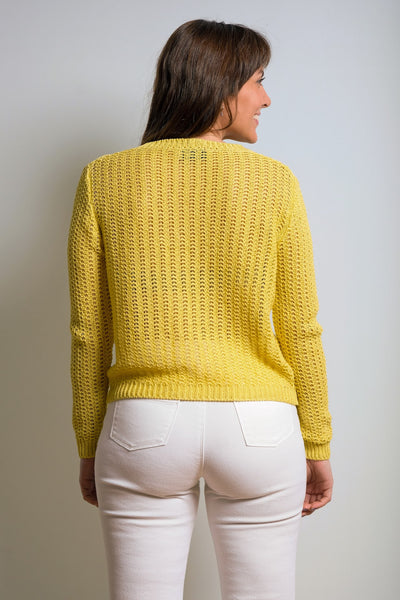 CARDIGAN TRAFORATO - giallo