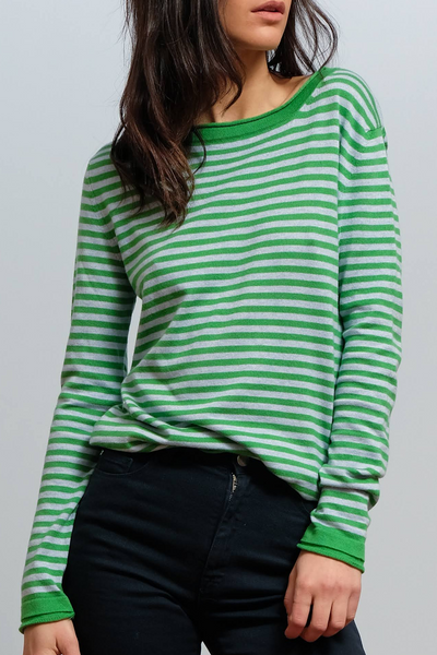 MAGLIA SOLARIA - Verde chiaro e azzurro cielo