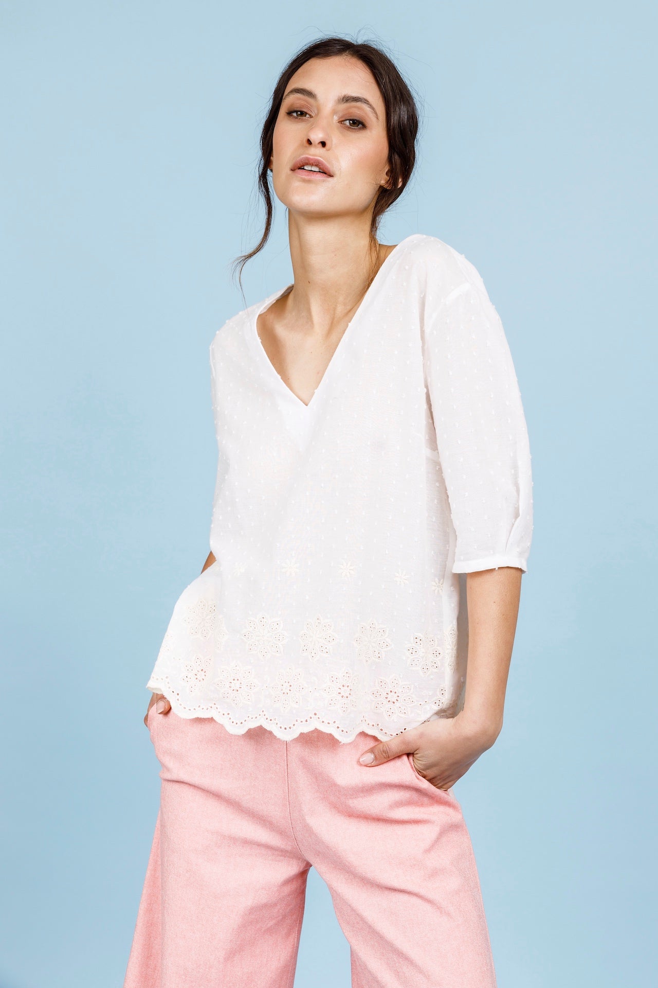 CAMICIA MIMOSA - Plumetis di cotone
