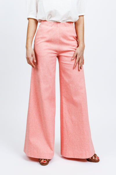 ELETTRA TROUSERS - Light pink cotton