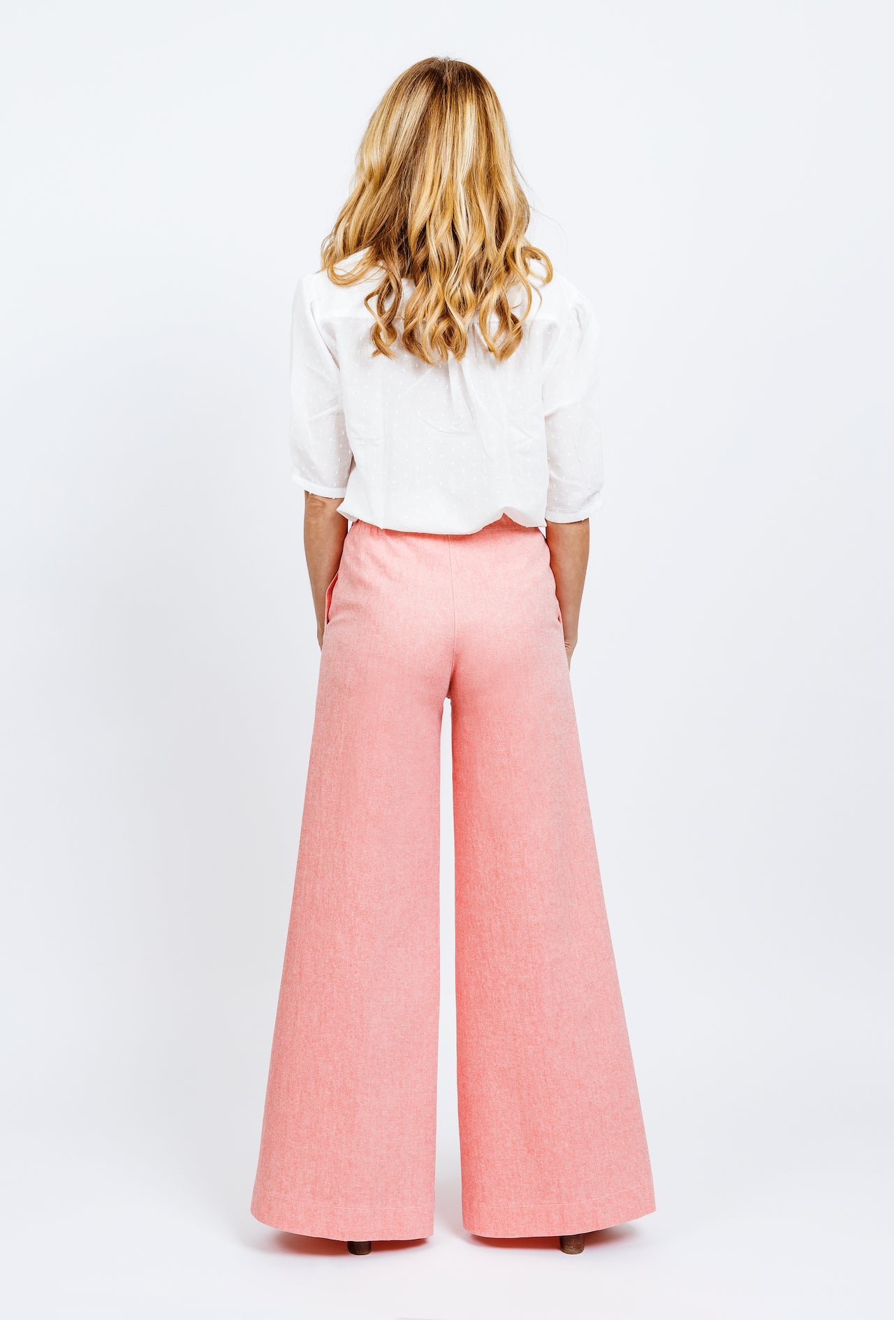 ELETTRA TROUSERS - Light pink cotton