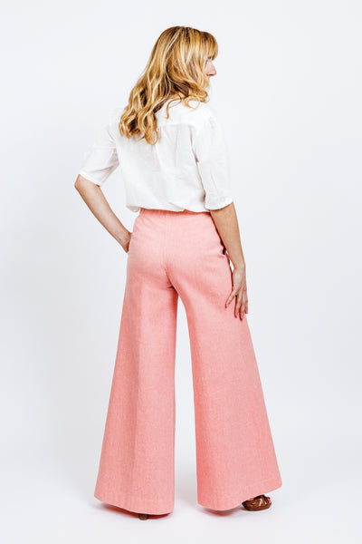 ELETTRA TROUSERS - Light pink cotton