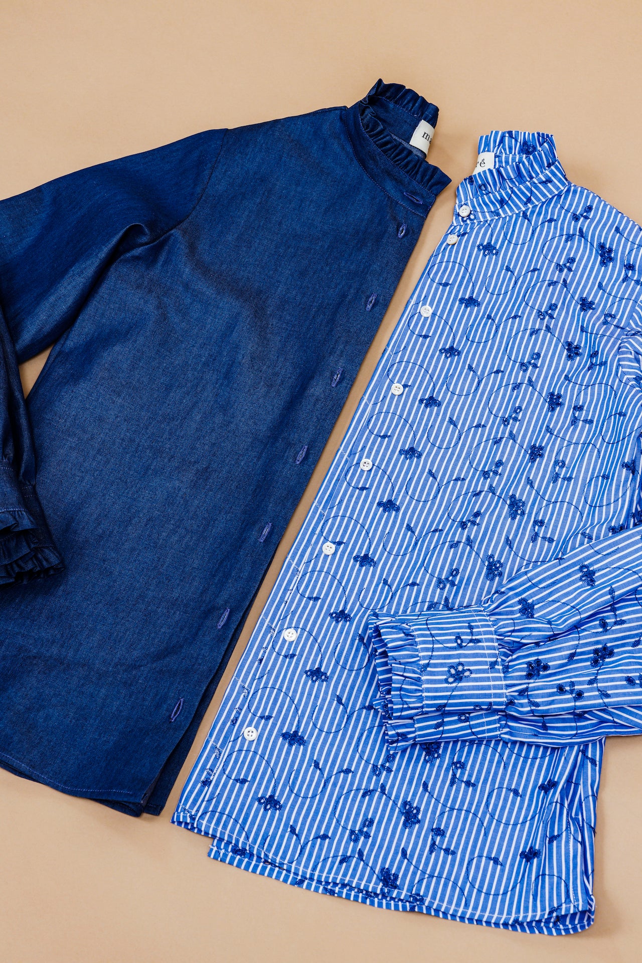 CAMICIA MAIA - Cotone a righe con ricamo San Gallo