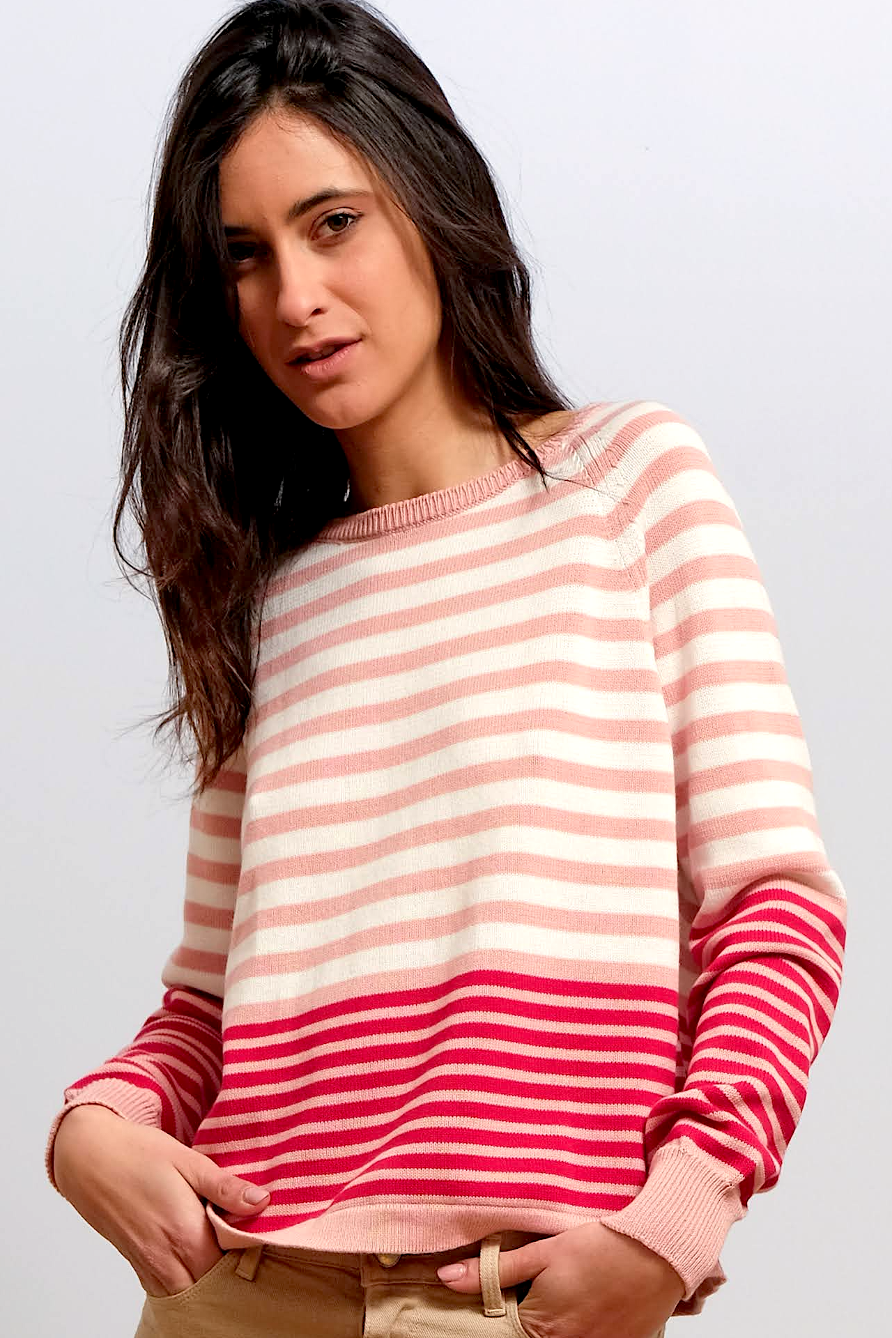 MAGLIA PLEIADI - rosa, avorio e rosso